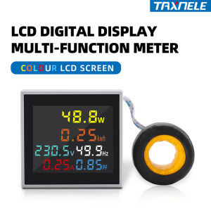taxnele | 6IN1 Digital Display Voltmeter Ammeter Current Voltage Frequency Energy Meter AC Monitor 100A KWH Signal Light Indicator 22MM