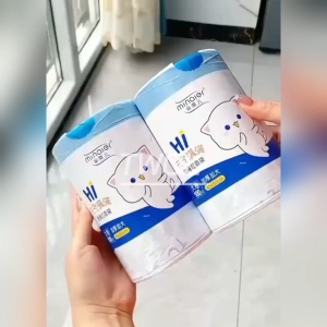 TWOL SHOP 100pcs/roll Drawstring Garbage Bag Thickened Kitchen Bathroom Automatic Closing Garbage Bag