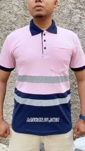 Polo Shirt Safety Navy Orange Reflektor Kombinasi Kaos kerah / kaos polo / poloshirt / polo shirt Pendek