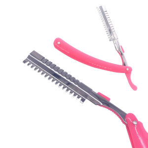 Amoki【Ready in Stock】 Eyebrow Trimmer Eyebrow Trimming Blade Folding Hair Remover Non-Slip Grip Easy Control