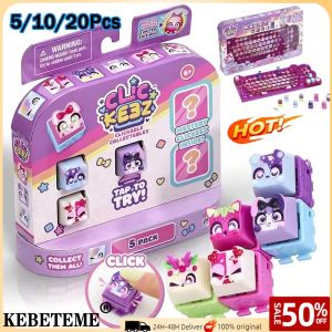 KEBETEME 5/10/20Pcs Clickee Mechanical Keyboard Keycap Backpack Pendant Keychain Pet Doll Blind Box Stress Relief Collectible Kids Toy