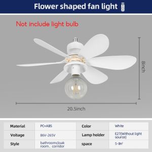 【Ready Stock】3in1 E27 Socket Ceiling Fan With Light DIY Light bulb 86V-265V Exhaust Fan For Indoor