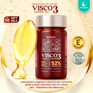 Olive Care Vitamin Minyak Ikan Kucing VISCO3 Fish Oil Murni dan Alami Tinggi Omega 3 Omega 6 dan Omega 9 - Isi 50 Softgel