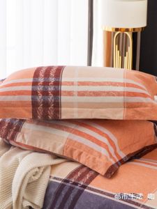 Thickened Cotton Pillowcase Pair Single Student Pure Cotton Simple Fashion Pillow Core Cover Pillow Skin 48x74cm Flannel