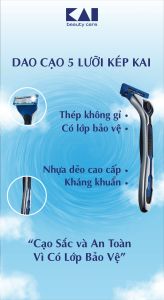 Dao Cạo Râu 5 Lưỡi Kai AX-1SE4 000GA0014X4  ( 00607 - 1 Gói 1 Chiếc )