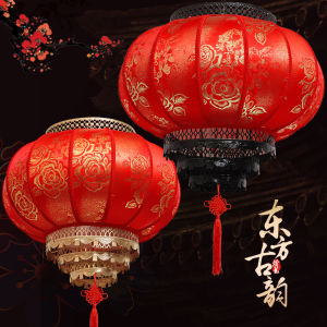 New Year Rotating Sheepskin Lantern Large Red Outdoor Entrance Moving Horse Lamp Hanging Decoration Moving in Balcony Lantern