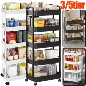 New Multi-Layer Trolley Rack Kitchen Floor Bedroom Baby Snacks Mobile Bathroom Bathroom Storage Rack Household Cart With Wheels
