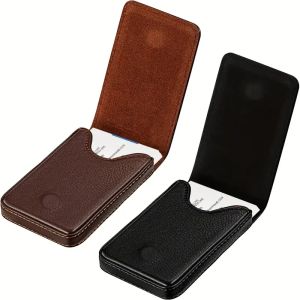 Business Card Holder Vertical Version PU Leather Business Card Case Pocket Business Name Card Holder With Magnetic Shut