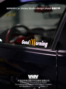 Bay Bank Bumper Stickers Stylish Creative Golden Arch Good Morning English Letters Reflective Stickers Car Body Window Stickers