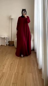 Promo Gamis Cringkel Airflow Difarina Dress Dewasa Polos Simple Bahan Crinkle Airflow Busui