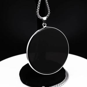 Lớn Màu Đen Obsidian Mặt Dây Chuyền Vòng Cổ Cho Nam Thép Không Gỉ Đá Tự Nhiên May Mắn Thời Trang Dây Chuyền Trang Sức Colar Feminino