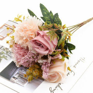 Artificial Flowers Rose Wedding Wreath Home Outdoor Garden Festival Autumn Decora DIY Room Table Yard Bridal Bouquet Gifts Prop