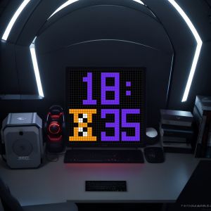 Modern Digital Pixel Clock Alarm Clock Student Creative Electronic Silent Night Light Tabletop Decorations Home Decor Clock