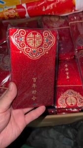 Combo 10 bao lì xì đỏ cao cấp giấy nhũ sang trọng mừng: Đám Cưới Sinh Nhật Mừng Tuổi Chúc Tết  kèm nơ xinh xắn.