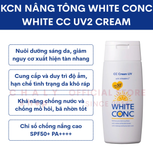 Kem chống nắng nâng tông White Conc White CC UV2 Cream dưỡng trắng sáng da SPF50+ PA++++ 75g Nhật