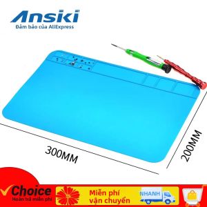 Ansiki Chịu Nhiệt Độ Cao Silicon Hàn Công Việc Miếng Lót 300x200mm ESD Chống Tĩnh Điện Chống Thấm Nước Bộ Dụng Cụ Sửa Chữa Phụ Kiện