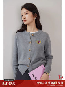 Casual Long Sleeve round Neck Knitted Cardigan Womens Outerwear Spring New Style Commute Style Slim Fit Nylon Fabric Embroidered