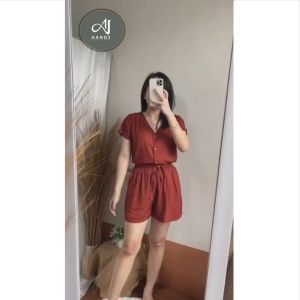 Urban Ease Setelan Piyama Rayon Wanita Dewasa