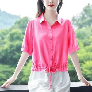 QIAOXIZI | Đầm Thun Tay Ngắn Mùa Hè Đẹp Dáng Giảm Tuổi