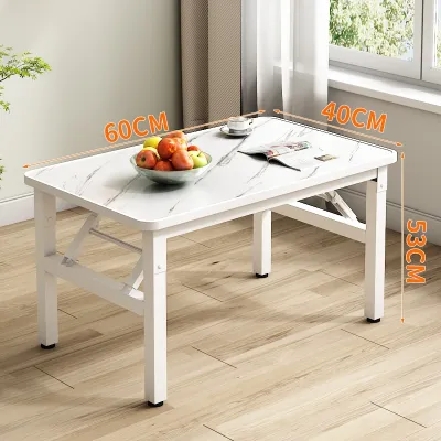 LALA Portable Folding Dining Table Meja Makan Imitation Marble Study Table Waterproof Moisture-proof Simple Outdoor Table Rectangle Desk折叠桌