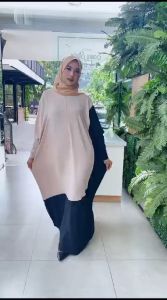 Bujangstore - Kaftan Kombinasi Warna / Kaftan Busui / Kaftan Crinkle Airflow Premium