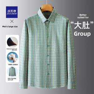 ZATUWOF | Loose Fit Plaid Shirt for Plus Size Men