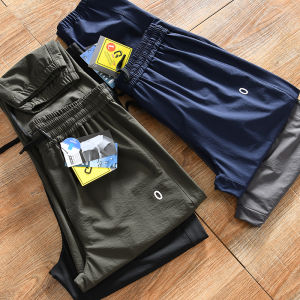 Quick Dry Outdoor Mens Casual Loose Fit Long Pants Summer Sports Leisure Trousers Elastic Waist Nylon Fabric Youth Daily Wear