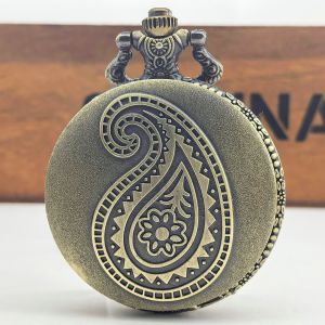 Retro Bronze Steampunk Patterned Engraved Flip-Top Quartz Boy And Girl Necklace Collection Commemorative Pocket Watch