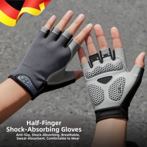 RUANFU | Anti-Slip Shock Absorption Breathable Sunscreen Half-Finger Cycling Gloves