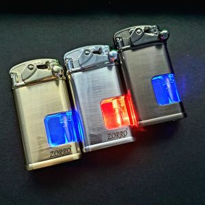 Bật Lửa Hộp Quẹt Gas Khò 1 Tia Zorro Có Đèn Led Nhấp Nháy Chuyển Màu - Hộp Quẹt Gas Khò Độc Lạ