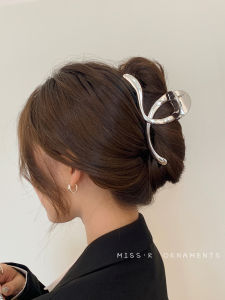 กิ๊บติดผมขนาดใหญ่แบบดัดเป็นรูปฉลาม ทรงสไตล์ฝรั่งเศส กิ๊บติดผมแบบมีสายรัดผมสำหรับผู้หญิง กิ๊บติดผมแบบหนีบผมสำหรับผู้หญิง