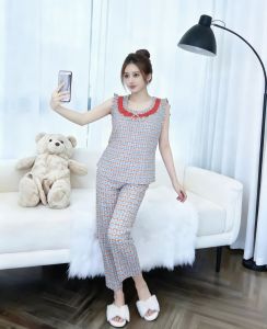 Đồ bộ 9 tấc lửng chất vải mango latin lụa mềm mát có túi size dưới 80kg