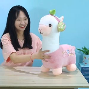 Gấu bông lạc đà thú bông lạc đà Alpaca lạc đà mầm cây lạc đà tai nghe nhiều màu mẫu mới
