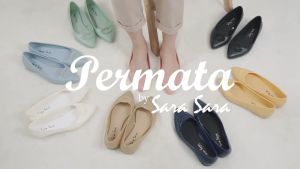 Sara Sara Permata flat shoes jelly sepatu jelly wanita trendy sepatu kerja