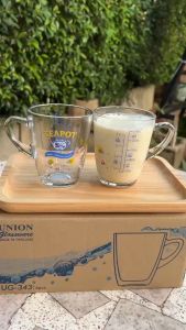 (จัดเซทแก้ว 5 ใบ) แก้วตวงทีพอท รุ่นใหม่ 8ออนซ์/250ml มีหูจับถนัดมือ เนื้อแก้วทนร้อน 80 องศา พร้อมส่ง