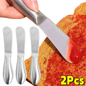 2Pcs 304 Stainless Steel Butter Cutter Portable Cheese Knife Bread Jam Spreaders Wipe Multi-purpose Western Food Tableware Kitchen Gadget