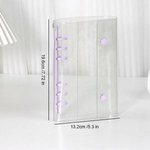 A6 Size Budget Binder Cover Clear Glitter PVC Binder Refillable Notebook for Photos Pictures Albums Organizer Planner Folder