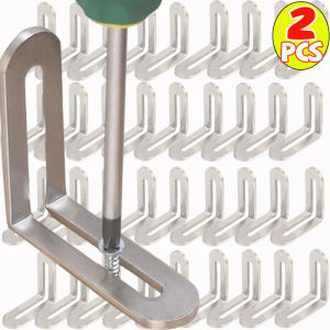 Dizoey 1/2PCS L-shaped Corner Bracket Stainless Steel Right Angle Corner Braces Shelves Adjustable Holes Wood Furniture Support Bracket