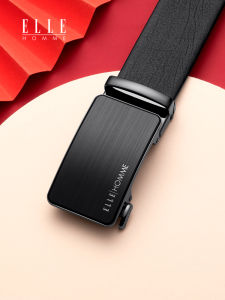 ELLE Mens Genuine Leather Belt Luxury Business Automatic Buckle Waist Belt Youth Middle-aged Suitable All Seasons