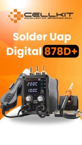CELLKIT Solder Uap - Blower - Hot Air Gun Digital 3in1 878D+ Memory & Pengisian Daya 10W(5V2A)