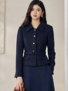 Roey s house | Áo Khoác Tweed Ngắn Elegance Phong Cách Doanh Nhân Dáng Ôm