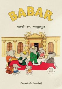 Cartoon Elephant Babar Family Car Cute Yoga Anime Poster and Prints Canvas Printing Wall Art Picture for Kids Room Nursery Decor