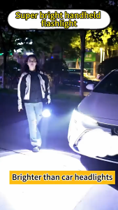 Irradiation 5000M waterproof LED flashlight rechargeable heavy duty flashlight original searchlight super bright flashlight long range flashlight plus light rechargeable powerful torch light Waterproof Torch For Home Camping Fishing Hiking Nightwalk