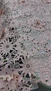 Nigerian Cord Guipure Lace Fabric 2026 High Quality with Big Stones Water Soluble African Lace Fabric Wedding Dress for Sewing