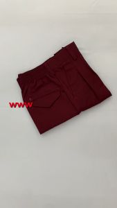 SELUAR SEKOLAH PENGAWAS MAROON COTTON PINGGANG GETAH - FH037G