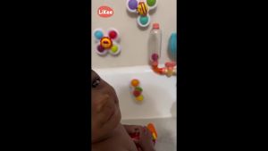 LiKee Strong Suction Cup Fidget Spinnerz Sensory Bath Toys for Baby 12 18 Months Airplane Car Travel Table & Window Toys for 1 2 Year Old Toddler Boys and Girls Stocking Stuffer Christmas Choice (Sun)