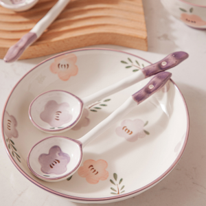 Thìa Gốm Sứ Ziyunhua Thìa Sứ Cán Dài Thìa Canh Gia Dụng Bộ Đồ Ăn Thìa Ăn Cháo Thìa Cơm Giá Trị Độ Cao Thìa Canh Đáng Yêu