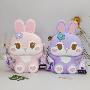 Túi đeo chéo cho bé silicon hình thỏ xinh mẫu mới to đáng yêu phong cách Hàn Quốc FBB118 mẫu mới 2022 - 2023