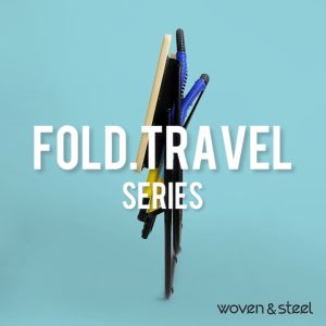 Modern Retro Foldable Lounge Chair/Traveller Chair/Designer Foldable Chair - Blue & Yellow