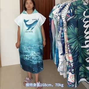 Áo choàng tắm người lớn siêu nhẹ 110x75cm vải sợi nhỏ thấm hút nhanh đi bơi đi du lịch POPO BT3